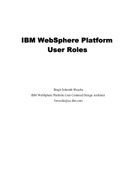 IBM WebSphere Platform User Roles