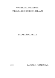 UNIVERZITA PARDUBICE FAKULTA EKONOMICKO - SPR&Aacute;VN&Iacute;  BAKAL&Aacute;ŘSK&Aacute; PR&Aacute;CE