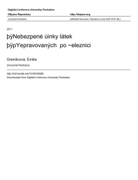 þÿNebezpené úinky látek þÿpYepravovaných  po ~eleznici Gremlicová, Emilie Digitální knihovna Univerzity Pardubice