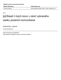 þÿObsah t~kých kovo v okolí vybraného úseku pozemní komunikace Hrachovina, Jaromír