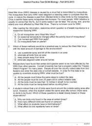 District Practice Test SC49 Biology - Fall 2012-2013