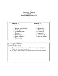 Suggested Content SC 33 Earth and Space Science