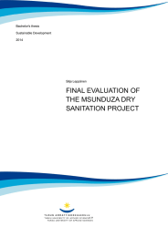 FINAL EVALUATION OF THE MSUNDUZA DRY SANITATION PROJECT