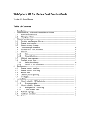 WebSphere MQ for iSeries Best Practice Guide  Table of Contents