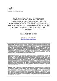 DEVELOPMENT OF NEW SOLVENT-FREE MICROEXTRACTION TECHNIQUES FOR THE