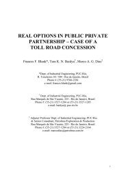 REAL OPTIONS IN PUBLIC PRIVATE PARTNERSHIP – CASE OF A