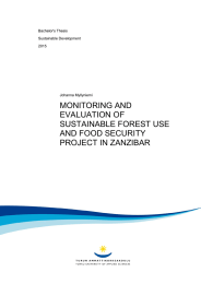 MONITORING AND EVALUATION OF SUSTAINABLE FOREST USE AND FOOD SECURITY