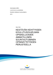 KESTÄVÄN KEHITYKSEN KOULUTUSOHJELMAN OPISKELIJOIDEN AMMATILLINEN