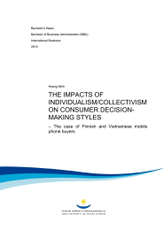 THE IMPACTS OF INDIVIDUALISM/COLLECTIVISM ON CONSUMER DECISION- MAKING STYLES