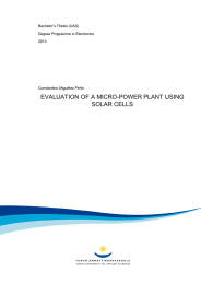 EVALUATION OF A MICRO-POWER PLANT USING SOLAR CELLS Bachelor’s Thesis (UAS)