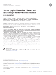 Serum lysyl oxidase-like 2 levels and idiopathic pulmonary fibrosis disease progression