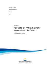 ASPECTS ON PATIENT SAFETY IN INTENSIVE CARE UNIT – A literature review