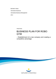 BUSINESS PLAN FOR ROBO GYM competitive advantage