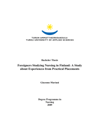 Foreigners Studying Nursing in Finland: A Study  Bachelor Thesis