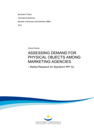 ASSESSING DEMAND FOR PHYSICAL OBJECTS AMONG MARKETING AGENCIES