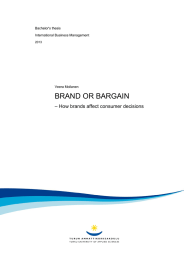 BRAND OR BARGAIN – How brands affect consumer decisions  Bachelor's thesis