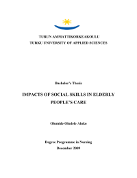 IMPACTS OF SOCIAL SKILLS IN ELDERLY PEOPLE’S CARE