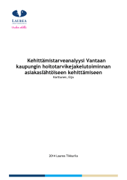 Kehittämistarveanalyysi Vantaan kaupungin hoitotarvikejakelutoiminnan asiakaslähtöiseen kehittämiseen