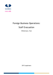 Foreign Business Operations: Staff Evacuation Wilhelmsson, Virpi