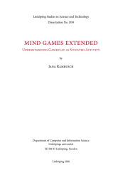 mind games extended Understanding Gameplay as Situated Activity Jana Rambusch