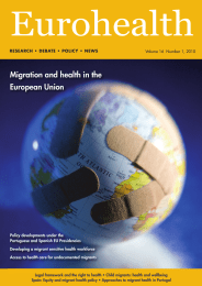 Eurohealth Migration and health in the European Union