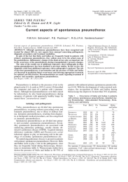 Current aspects of spontaneous pneumothorax F.M.N.H. Schramel , P.E. Postmus , R.G.J.R.A. Vanderschueren