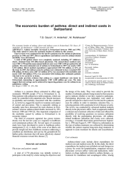 The economic burden of asthma: direct and indirect costs in Switzerland