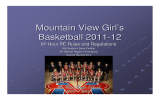 Mountain View Girl ’ s Basketball 2011
