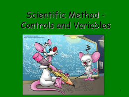 Scientific Method - Controls and Variables 1