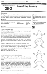 36-2 Internal Frog Anatomy INVESTIGATION Introduction