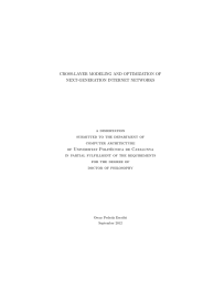 CROSS-LAYER MODELING AND OPTIMIZATION OF NEXT-GENERATION INTERNET NETWORKS a dissertation