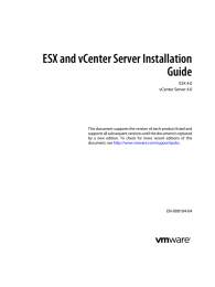 ESX and vCenter Server Installation Guide ESX 4.0 vCenter Server 4.0