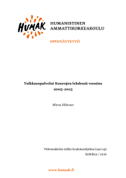 OPINNÄYTETYÖ www.humak.fi Tulkkauspalvelut Kuurojen lehdessä vuosina