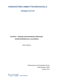 HUMANISTINEN AMMATTIKORKEAKOULU OPINNÄYTETYÖ DocPoint – Helsingin dokumenttielokuvafestivaalin