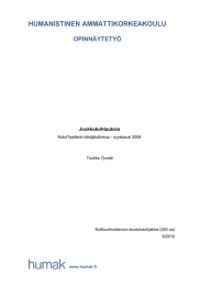 HUMANISTINEN AMMATTIKORKEAKOULU OPINNÄYTETYÖ Joukkokohtauksia