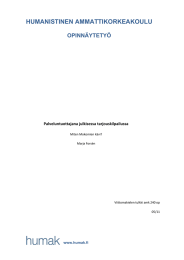 HUMANISTINEN AMMATTIKORKEAKOULU OPINNÄYTETYÖ Palveluntuottajana julkisessa tarjouskilpailussa