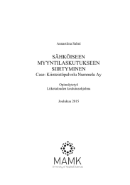 SÄHKÖISEEN MYYNTILASKUTUKSEEN SIIRTYMINEN Case: Kiinteistöpalvelu Nummela Ay