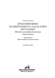 EPÄSYMMETRISEN KUORMITUKSEN JA YLIAALTOJEN MITTAUKSET Mikkelin ammattikorkeakoulun