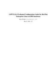 LSPP EAL4 Evaluated Configuration Guide for Red Hat Klaus Weidner &lt;&gt;