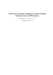 CAPP EAL4 Evaluated Configuration Guide for Red Hat Klaus Weidner