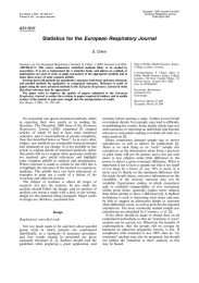 Statistics for the European Respiratory Journal REVIEW S. Chinn