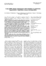 Lung cGMP release subsequent to NO inhalation in pulmonary