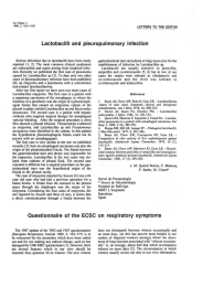 Lactobacilli  and  pleuropulmonary  infection