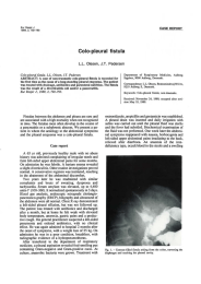 Colo-pleural  fistula L.L. Olesen,  J.T.  Pedersen