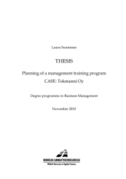 THESIS  Planning of a management training program CASE: Tokmanni Oy