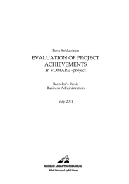 EVALUATION OF PROJECT ACHIEVEMENTS In VOMARE -project