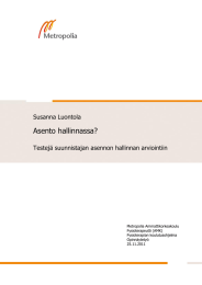 Asento hallinnassa?  Susanna Luontola Testejä suunnistajan asennon hallinnan arviointiin