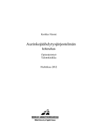 Aurinkojäähdytysjärjestelmän toteutus  Kerkko Niemi