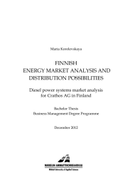 FINNISH ENERGY MARKET ANALYSIS AND DISTRIBUTION POSSIBILITIES Diesel power systems market analysis