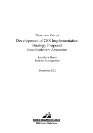 Development of CSR Implementation Strategy Proposal Case: Kenkävero Association